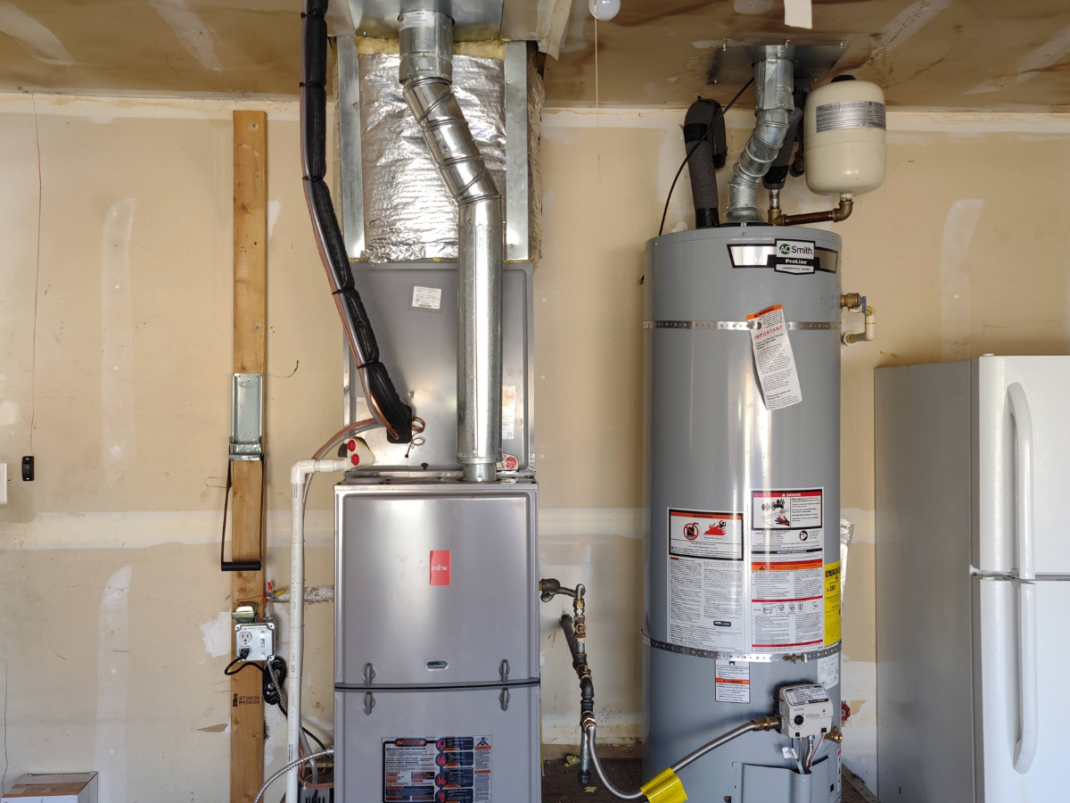 a hvac system in an albuquerque home garage
